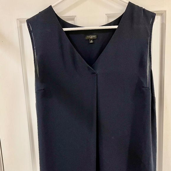Talbots Tops - Talbots Navy Crepe V-Neck Sleeveless Blouse Sz 1X